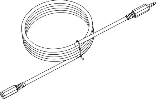 Verkabelter Temperaturfühler mit spiralförmigem Kabel, hergestellt von IMI Hydronic Engineering, endet in einem Stecker für die Verbindung zu einem Messgerät.